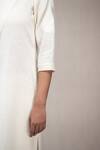 Shop_Ampm_White Linen Draped Kurta And Dhoti Pant Set_Online_at_Aza_Fashions