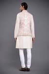 Shop_Raghavendra Rathore Jodhpur_Off White Linen Silk Embroidery Thread Waistcoat _at_Aza_Fashions