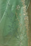 Devnaagri_Green Woven Silk Organza V Neck Saree With Blouse _at_Aza_Fashions