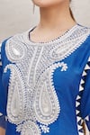 Ekta Singh_Blue Silk Organza Round Kurta Gharara Set  _at_Aza_Fashions