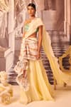 Gauri Dhawan_Yellow Gaia Pre-draped Saree _Online_at_Aza_Fashions