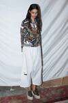 Shop_Anamika Khanna_Multi Color Silk Printed Bomber Jacket_at_Aza_Fashions