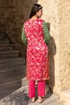 Shop_Inara Jaipur_Pink Kurta Banarasi Brocade Pant Raw Silk With Attached Cotton Set _at_Aza_Fashions