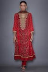 Buy RI.Ritu Kumar Red Block Printed Anarkali Set at Aza Fashions Buy_RI.Ritu Kumar_Red Block Printed Anarkali Set _at_Aza_Fashions