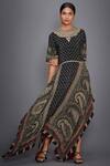 Buy_RI.Ritu Kumar_Black Asymmetric Embroidered Long Kurta_at_Aza_Fashions