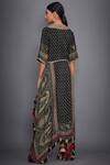 Shop_RI.Ritu Kumar_Black Asymmetric Embroidered Long Kurta_at_Aza_Fashions