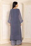 Shop_Inara Jaipur_Blue Kurta And Palazzo Georgette Leheriya Kurta Lining Cotton & Set  _at_Aza_Fashions