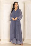 Inara Jaipur_Blue Kurta And Palazzo Georgette Leheriya Kurta Lining Cotton & Set  _Online_at_Aza_Fashions