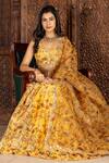 Shop_Inara Jaipur_Yellow Lehenga And Blouse Chanderi Dupatta Pure Organza Print & Embroidery Set _Online_at_Aza_Fashions