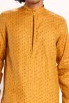 Buy_Son of A Noble Snob_Yellow Linen Printed Short Kurta For Men_Online_at_Aza_Fashions