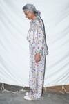 Anamika Khanna_White Silk Printed Shirt And Pant Set_Online_at_Aza_Fashions