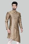 Buy_Arihant Rai Sinha_Brown Dupion Silk Asymmetric Kurta Set _Online_at_Aza_Fashions