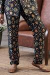 Soup By Sougat Paul Black Jacquard, Silk Zahra Geometric Mandala Print Bandhgala With Pant Online at Aza Fashions Soup By Sougat Paul_Black Jacquard, Silk Zahra Geometric Mandala Print Bandhgala With Pant _Online_at_Aza_Fashions