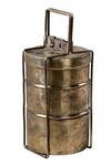 Purana Darwaza Gold Brass Vintage 3 Tier Tiffin Box Online at Aza Fashions Purana Darwaza_Gold Brass Vintage 3 Tier Tiffin Box_Online_at_Aza_Fashions