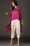 Buy_Twenty Nine_Purple Gajji Silk Round Asymmetric Bandhani Top _at_Aza_Fashions
