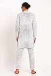 Shop_Son of A Noble Snob_White Linen Printed Short Kurta And Pant Set For Men_at_Aza_Fashions