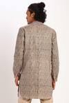 Shop_Son of A Noble Snob_Beige Linen Printed Short Kurta For Men_at_Aza_Fashions