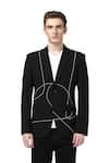 Buy_Noonoo_Black Wool Embroidered Blazer _at_Aza_Fashions