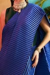 Buy_Tasuvure Indes_Blue Rich Pleated Fabric Round Saree Gown _Online_at_Aza_Fashions