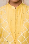 Devnaagri_Yellow Organza, , Shantoon, Embroidered Jacket And Anarkali Set _at_Aza_Fashions