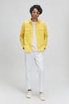 Buy_Terra Luna_Yellow Organic Handloom Cotton Plain Bellatrik Shirt _at_Aza_Fashions