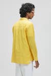 Shop_Terra Luna_Yellow Organic Handloom Cotton Plain Bellatrik Shirt _at_Aza_Fashions