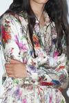 Buy_Anamika Khanna_White Silk Satin Printed Shirt And Skirt Set_Online_at_Aza_Fashions