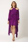 Buy_World Of RA_Purple 100% Viscose Plain Halter Neck Dress_at_Aza_Fashions