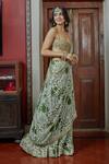 Arpita Mehta_Beige Georgette And Embroidery Garden & Drape & Gharara Set For Women_Online_at_Aza_Fashions