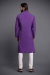 Shop_Raghavendra Rathore Jodhpur_Purple Silk Embroidery Thread Kurta _at_Aza_Fashions