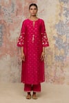 Buy Devnaagri Pink Organza, Chanderi, Shantoon, Zari Round Kurta Set Online at Aza Fashions Buy_Devnaagri_Pink Organza, Chanderi, Shantoon, Zari Round Kurta Set _Online_at_Aza_Fashions