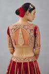 Shop_Torani_Red Lehenga And Blouse Silk Velvet Embroidered Dori Sindoori Dhwani Bridal Set _Online_at_Aza_Fashions