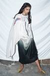 Shop_Anamika Khanna_White Printed Silk Top And Ombre Skirt_at_Aza_Fashions