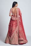 Shop_Sheetal Batra_Red Lehenga And Blouse Silk Dupatta French Net U Neck Pakeezah Bridal Set _at_Aza_Fashions