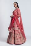 Buy_Sheetal Batra_Red Lehenga And Blouse Silk Dupatta French Net U Neck Pakeezah Bridal Set _Online_at_Aza_Fashions