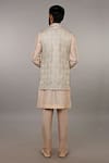 Shop_Vanshik_Grey Embroidered Bundi And Kurta Set _at_Aza_Fashions