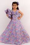 Buy_Lil Angels_Purple Floral Print Gown For Girls_Online_at_Aza_Fashions