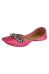 Buy_5 elements_Pink Silk Juttis_Online_at_Aza_Fashions