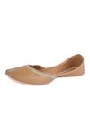 Buy_5 elements_Brown Faux Leather Embroidered Juttis_Online_at_Aza_Fashions