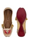 Shop_5elements_Gold Embellished Patchwork Ghunghroo Juttis _at_Aza_Fashions