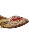 5elements_Gold Embellished Patchwork Ghunghroo Juttis _at_Aza_Fashions