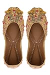 Buy_5elements_Gold Embellished Floral Ghunghroo Juttis _at_Aza_Fashions