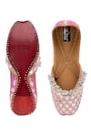 Shop_5elements_Pink Mirror Embellished Juttis _at_Aza_Fashions