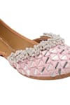 5elements_Pink Mirror Embellished Juttis _at_Aza_Fashions