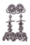 5elements Silver Plated Ghunghroo Kyna Oxidised Long Jhumkas Online at Aza Fashions 5elements_Silver Plated Ghunghroo Kyna Oxidised Long Jhumkas_Online_at_Aza_Fashions