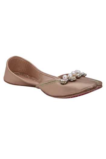 5elements_Pink Crystal Embellished Juttis _Online_at_Aza_Fashions