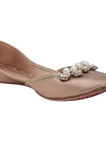 5elements_Pink Crystal Embellished Juttis _at_Aza_Fashions