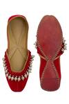 Shop_5elements_Red Velvet Juttis _at_Aza_Fashions