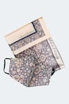 Buy_Rabani & Rakha_Purple Floral Face Mask And Pocket Square Gift Box _at_Aza_Fashions