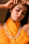 Ishhaara_Gold Plated Layered Baroque Pearl Necklace _at_Aza_Fashions